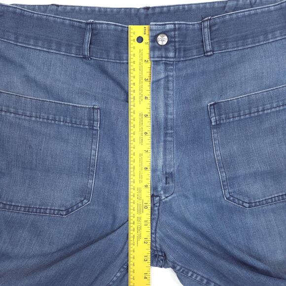 VTG 70s Seafarer Bell Bottom Jeans Mens 36x26 US Navy Flared Distressed Stained - Picture 6 of 9